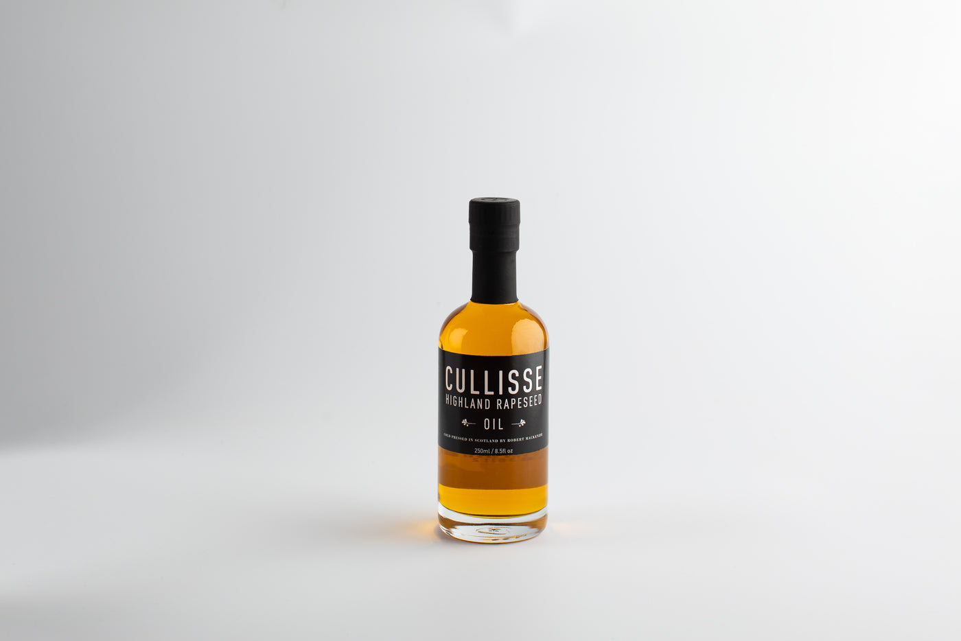 Bottle of Cullisse whisky on a white background